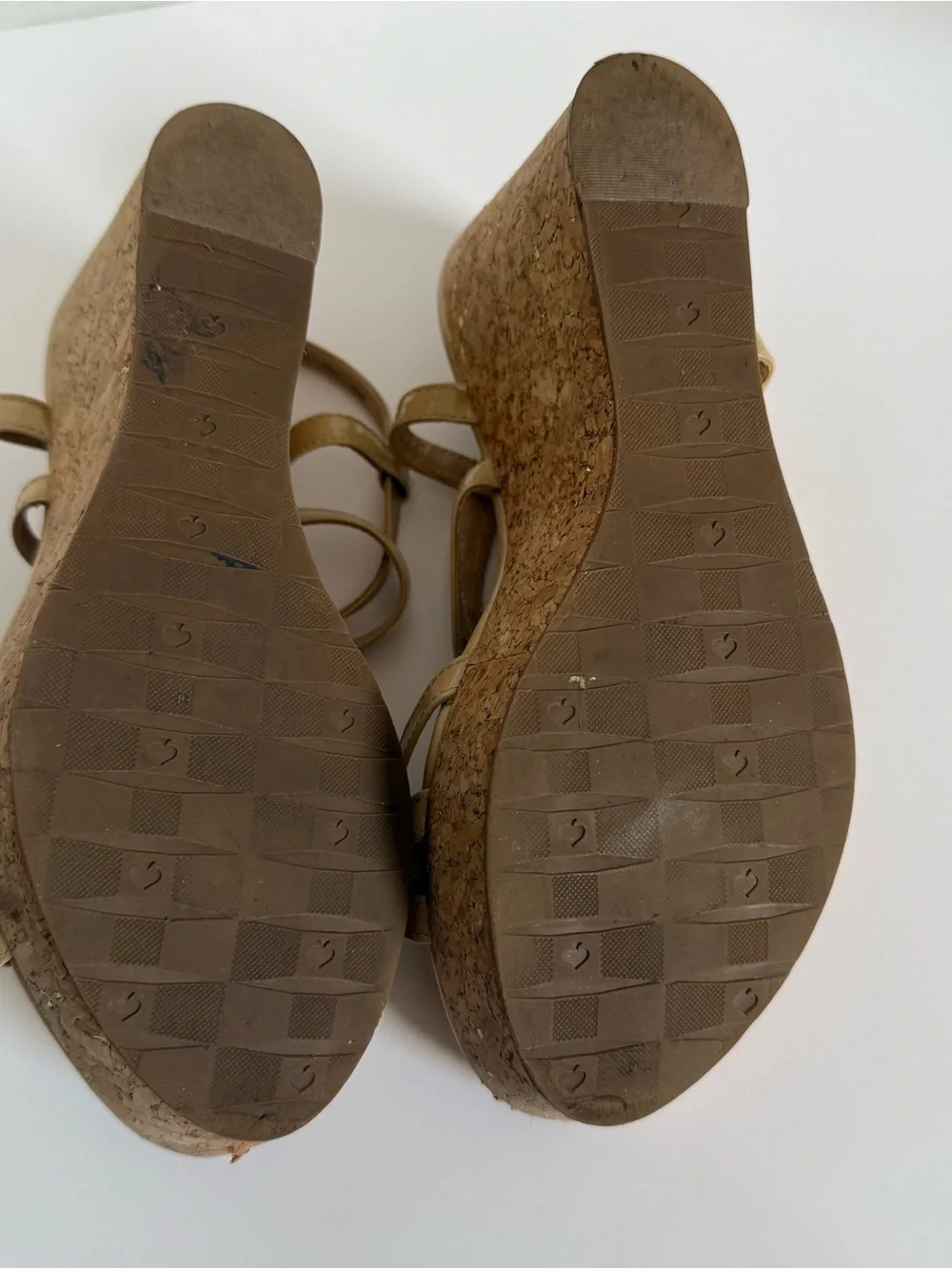 Kate Spade Beige Patent Cork Wedge Sandals Size 7